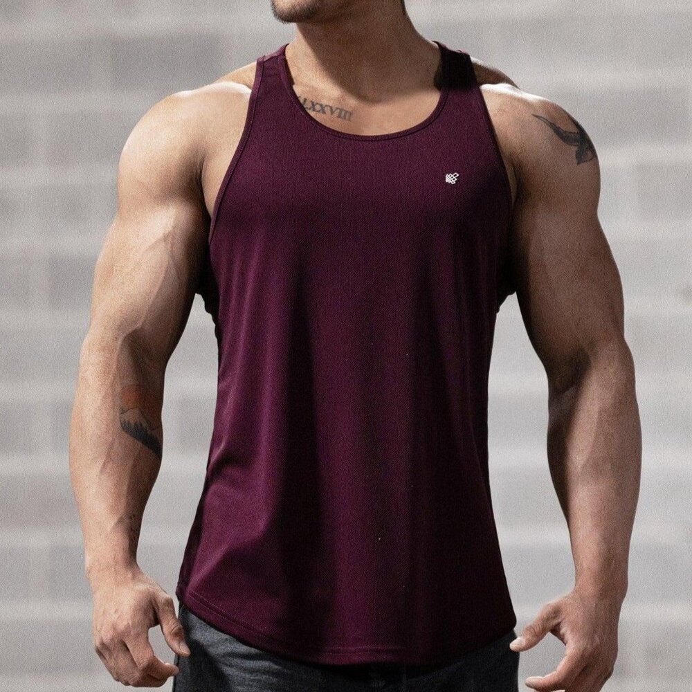 Jed North ✨ Fast-Dry Bodybuilding Workout Stringer Dark Purple MED NWT